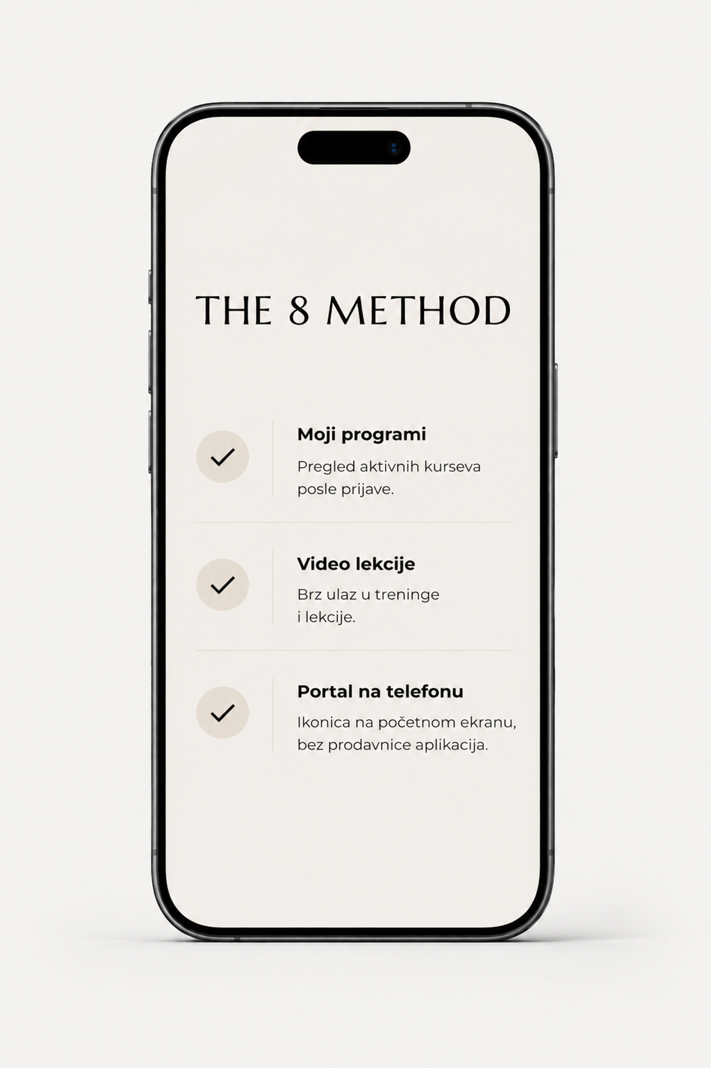 The 8 Method aplikacija na telefonu